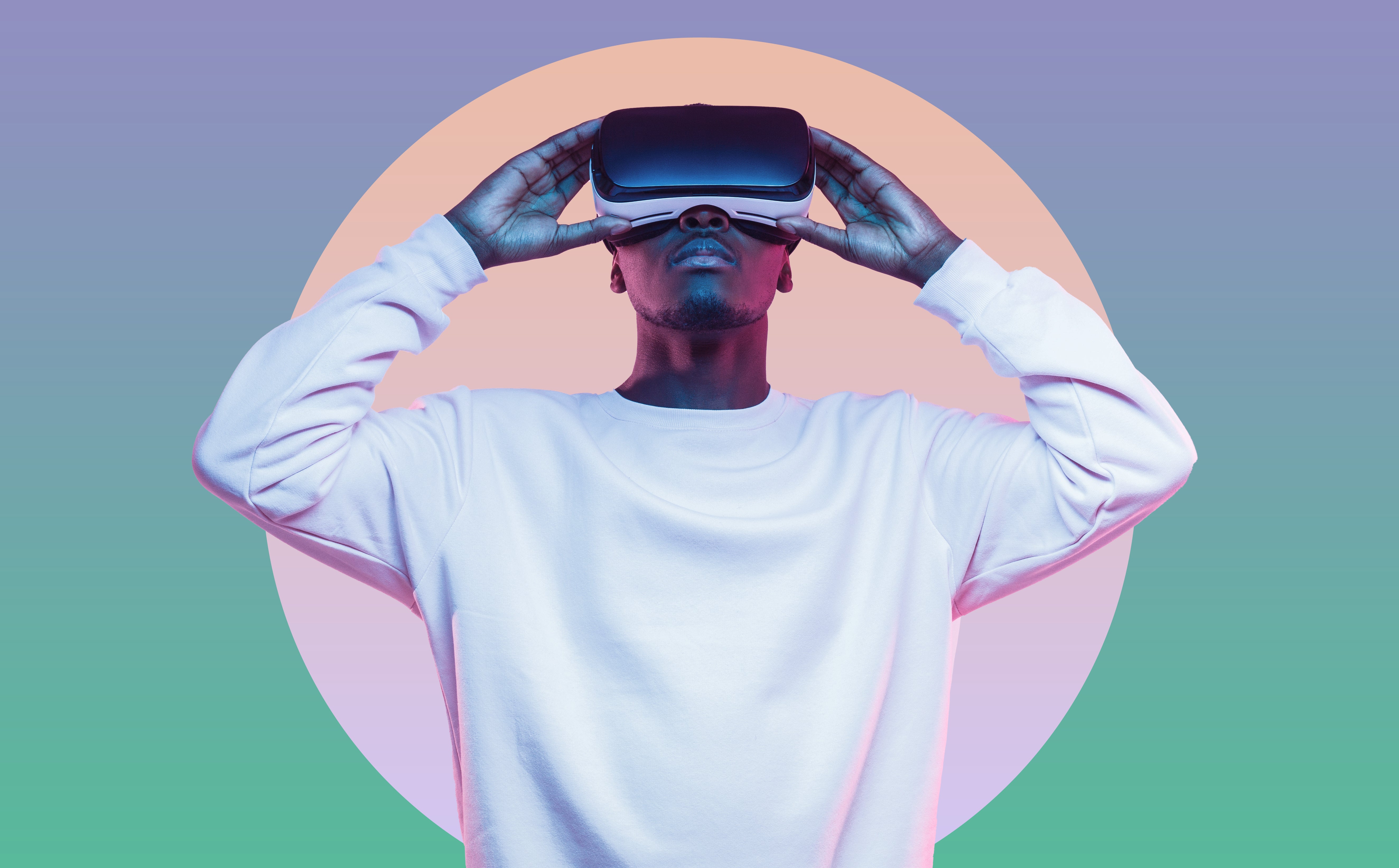 Man wearing a VR headset